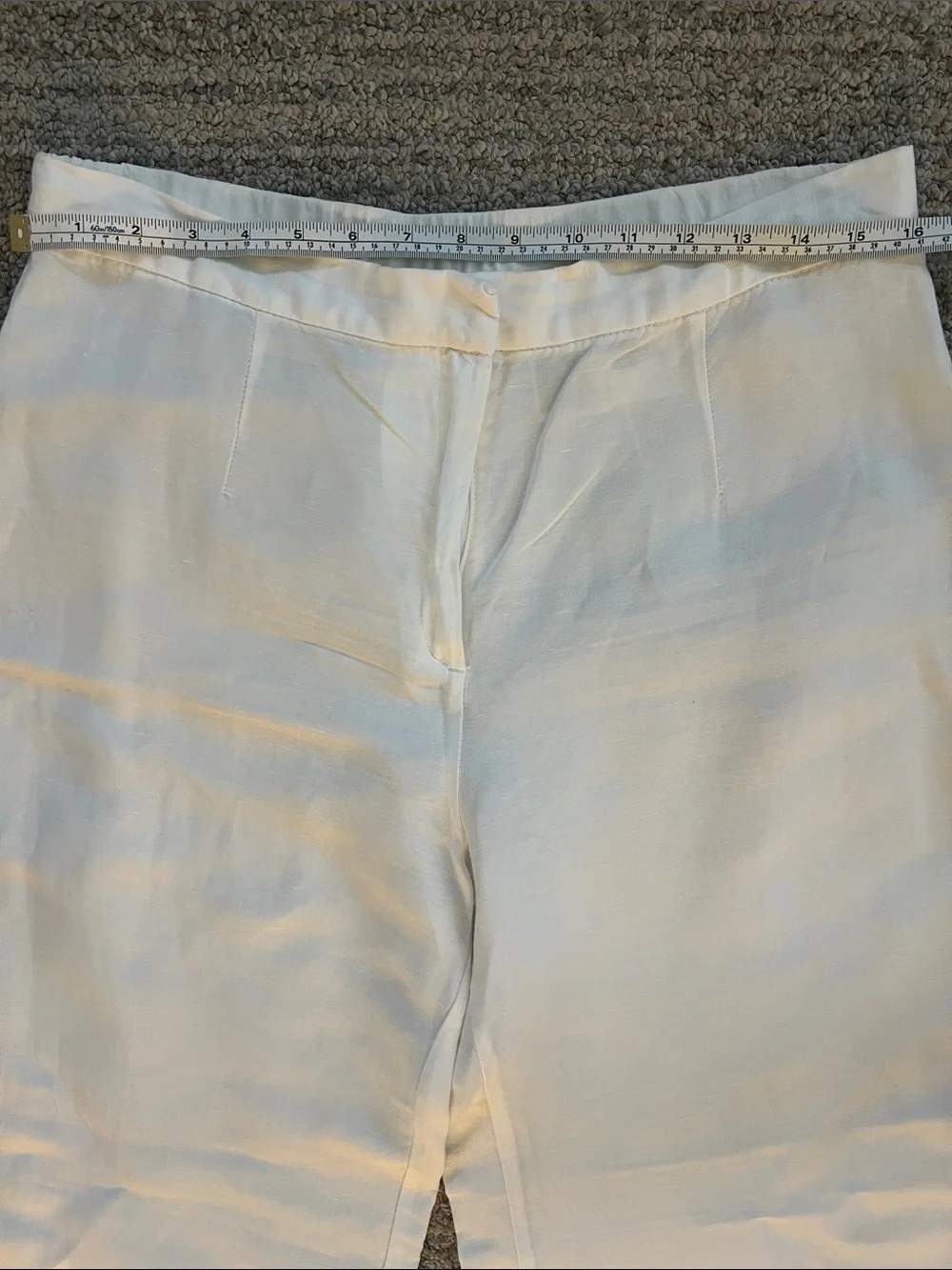 H&M White Wide-Leg Linen-Blend Pants